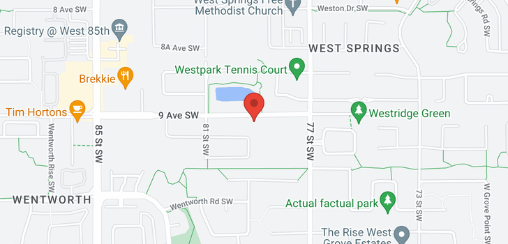 map of 8105 9 Avenue SW
